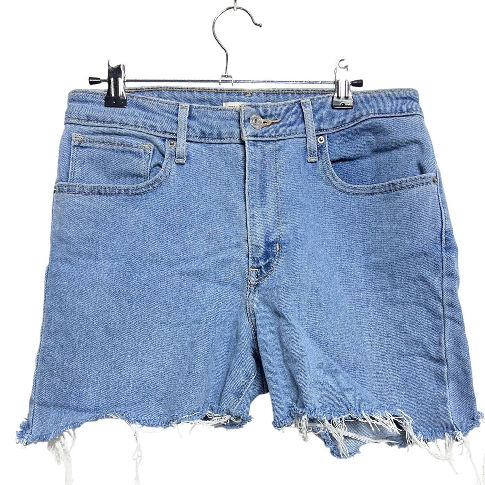 Levis 721 High Rise Skinny Cut Off Denim Shorts Medium Wash‎ Blue Womens Size 30